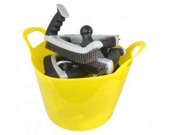 Bucket of 5 Row, Two Handled, Comfort Grip Steel Wire Brushes